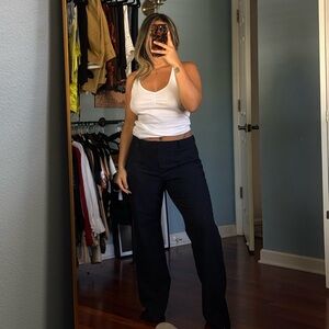 Navy Banana Republic Wide Leg Trousers